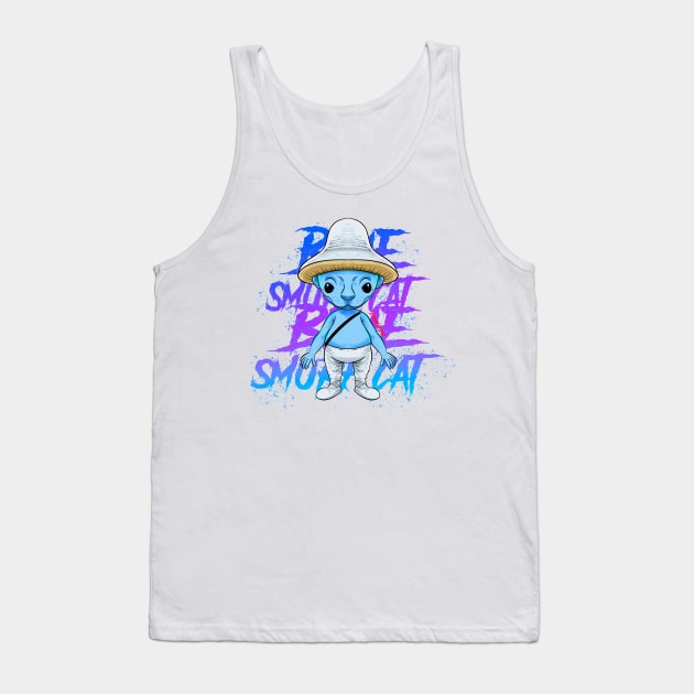 GARTEN OF BAN BAN BLUE SMURF CAt Tank Top by Draw For Fun 